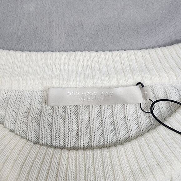 Revolve One Grey Day Merino‎ Wool Blend Sweater Gray Long Sleeve Size S - NWT - Picture 4 of 6